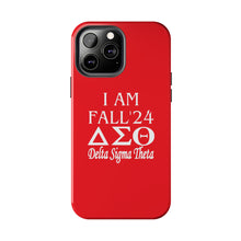 Load image into Gallery viewer, Phone Case in Red with I AM FALL &#39;24 DST Theme in White
