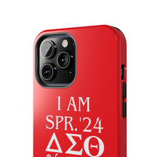 Load image into Gallery viewer, Phone Case in Red with I AM SPR. &#39;24 DST Theme in White
