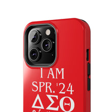 Load image into Gallery viewer, Phone Case in Red with I AM SPR. &#39;24 DST Theme in White
