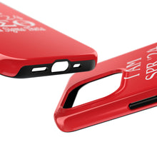 Load image into Gallery viewer, Phone Case in Red with I AM SPR. &#39;24 DST Theme in White
