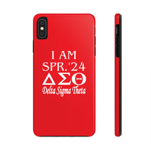 Load image into Gallery viewer, Phone Case in Red with I AM SPR. &#39;24 DST Theme in White
