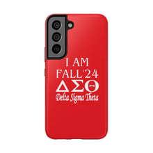 Load image into Gallery viewer, Phone Case in Red with I AM FALL &#39;24 DST Theme in White
