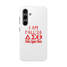 Load image into Gallery viewer, Phone Case in White with I AM FALL &#39;24 DST Theme in Red
