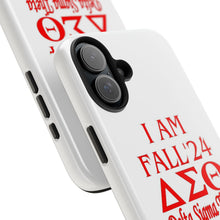 Load image into Gallery viewer, Phone Case in White with I AM FALL &#39;24 DST Theme in Red
