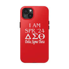 Load image into Gallery viewer, Phone Case in Red with I AM SPR. &#39;24 DST Theme in White
