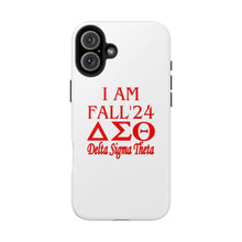 Load image into Gallery viewer, Phone Case in White with I AM FALL &#39;24 DST Theme in Red
