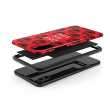 Load image into Gallery viewer, Phone Case in Red with DST Crest in Black with DST for Life in White
