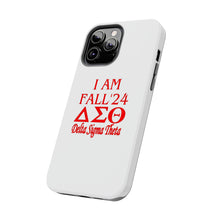 Load image into Gallery viewer, Phone Case in White with I AM FALL &#39;24 DST Theme in Red
