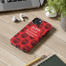 Load image into Gallery viewer, Phone Case in Red with DST Crest in Black with DST Small Business Owner Theme
