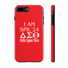 Load image into Gallery viewer, Phone Case in Red with I AM SPR. &#39;24 DST Theme in White
