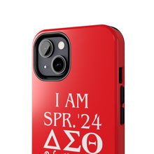 Load image into Gallery viewer, Phone Case in Red with I AM SPR. &#39;24 DST Theme in White
