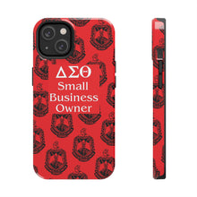 Load image into Gallery viewer, Phone Case in Red with DST Crest in Black with DST Small Business Owner Theme
