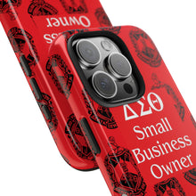 Load image into Gallery viewer, Phone Case in Red with DST Crest in Black with DST Small Business Owner Theme
