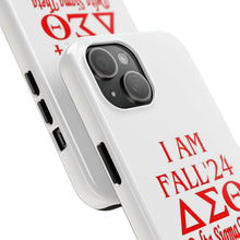 Load image into Gallery viewer, Phone Case in White with I AM FALL &#39;24 DST Theme in Red
