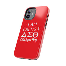 Load image into Gallery viewer, Phone Case in Red with I AM FALL &#39;24 DST Theme in White
