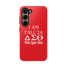 Load image into Gallery viewer, Phone Case in Red with I AM FALL &#39;24 DST Theme in White
