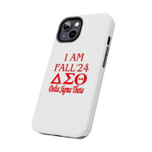 Load image into Gallery viewer, Phone Case in White with I AM FALL &#39;24 DST Theme in Red
