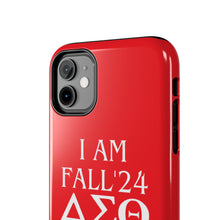 Load image into Gallery viewer, Phone Case in Red with I AM FALL &#39;24 DST Theme in White
