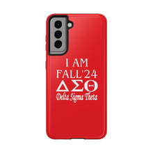 Load image into Gallery viewer, Phone Case in Red with I AM FALL &#39;24 DST Theme in White
