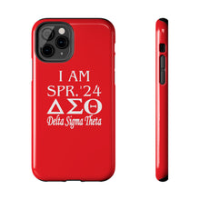 Load image into Gallery viewer, Phone Case in Red with I AM SPR. &#39;24 DST Theme in White
