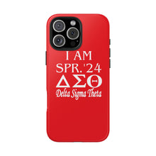 Load image into Gallery viewer, Phone Case in Red with I AM SPR. &#39;24 DST Theme in White
