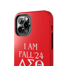 Load image into Gallery viewer, Phone Case in Red with I AM FALL &#39;24 DST Theme in White
