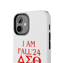 Load image into Gallery viewer, Phone Case in White with I AM FALL &#39;24 DST Theme in Red
