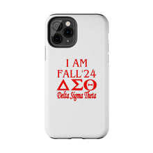 Load image into Gallery viewer, Phone Case in White with I AM FALL &#39;24 DST Theme in Red
