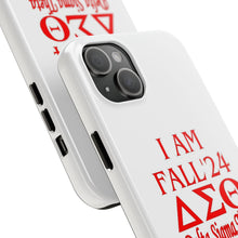 Load image into Gallery viewer, Phone Case in White with I AM FALL &#39;24 DST Theme in Red
