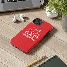 Load image into Gallery viewer, Phone Case in Red with I AM SPR. &#39;24 DST Theme in White
