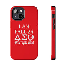 Load image into Gallery viewer, Phone Case in Red with I AM FALL &#39;24 DST Theme in White
