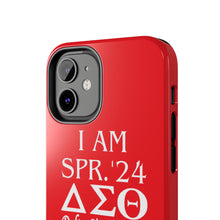 Load image into Gallery viewer, Phone Case in Red with I AM SPR. &#39;24 DST Theme in White
