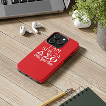 Load image into Gallery viewer, Phone Case in Red with I AM SPR. &#39;24 DST Theme in White
