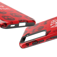 Load image into Gallery viewer, Phone Case in Red with DST Crest in Black with DST Nurse Theme
