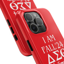 Load image into Gallery viewer, Phone Case in Red with I AM FALL &#39;24 DST Theme in White
