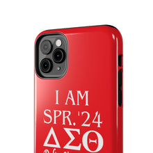 Load image into Gallery viewer, Phone Case in Red with I AM SPR. &#39;24 DST Theme in White
