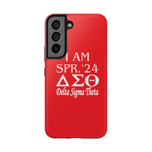 Load image into Gallery viewer, Phone Case in Red with I AM SPR. &#39;24 DST Theme in White
