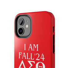 Load image into Gallery viewer, Phone Case in Red with I AM FALL &#39;24 DST Theme in White
