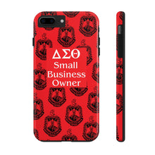 Load image into Gallery viewer, Phone Case in Red with DST Crest in Black with DST Small Business Owner Theme
