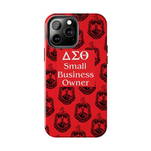 Load image into Gallery viewer, Phone Case in Red with DST Crest in Black with DST Small Business Owner Theme
