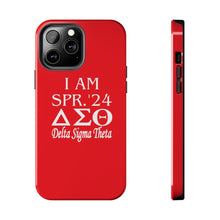 Load image into Gallery viewer, Phone Case in Red with I AM SPR. &#39;24 DST Theme in White
