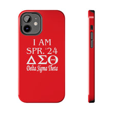 Load image into Gallery viewer, Phone Case in Red with I AM SPR. &#39;24 DST Theme in White
