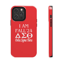 Load image into Gallery viewer, Phone Case in Red with I AM FALL &#39;24 DST Theme in White
