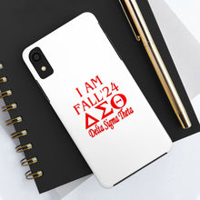 Load image into Gallery viewer, Phone Case in White with I AM FALL &#39;24 DST Theme in Red
