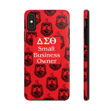 Load image into Gallery viewer, Phone Case in Red with DST Crest in Black with DST Small Business Owner Theme
