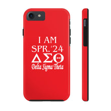 Load image into Gallery viewer, Phone Case in Red with I AM SPR. &#39;24 DST Theme in White
