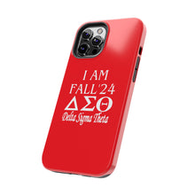 Load image into Gallery viewer, Phone Case in Red with I AM FALL &#39;24 DST Theme in White
