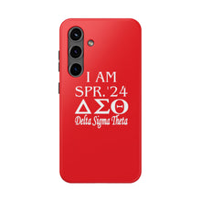 Load image into Gallery viewer, Phone Case in Red with I AM SPR. &#39;24 DST Theme in White
