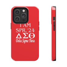 Load image into Gallery viewer, Phone Case in Red with I AM SPR. &#39;24 DST Theme in White
