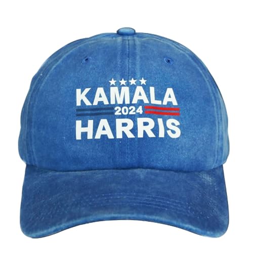 Kamala Harris 2024 Hat Kamala Harris for President Hat Kamala Harris Baseball Cap for Men Women Adjustable Trucker Hats Lake Blue